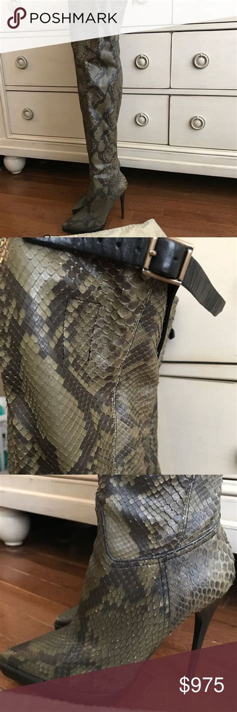 burberry thigh high python boots